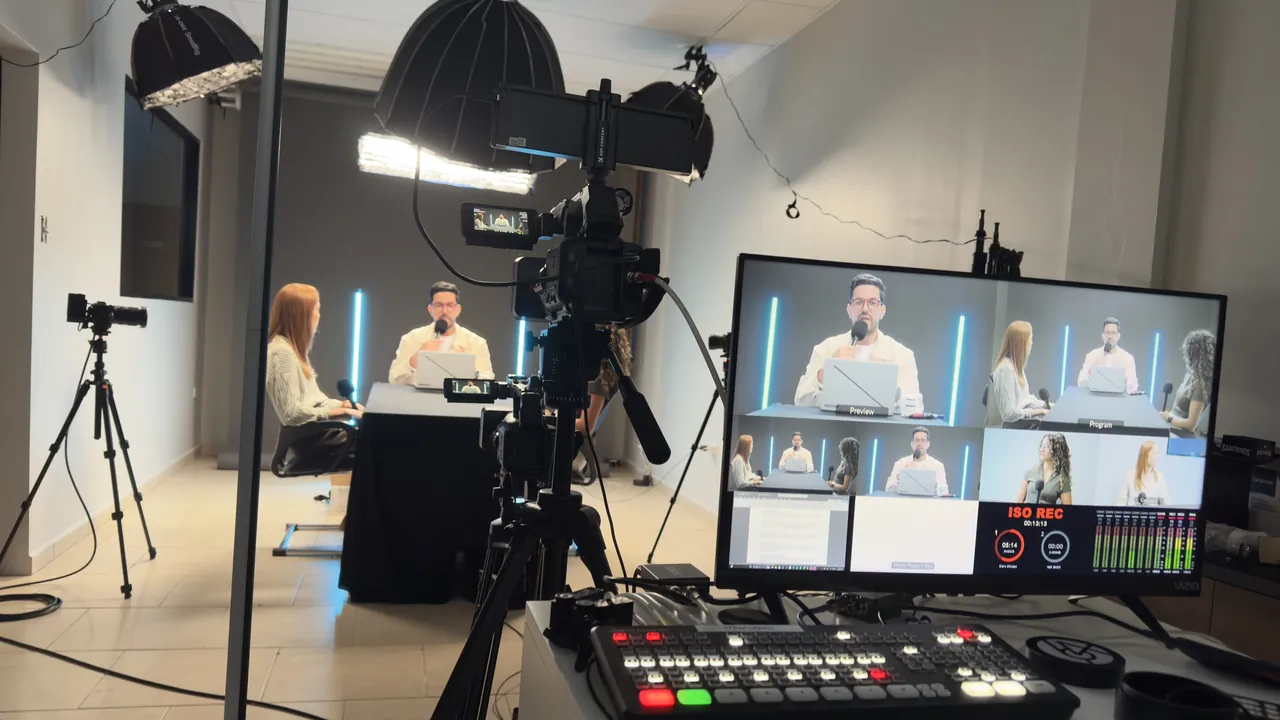 Grabación multicámara con switcher y monitor de producción